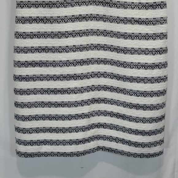 J Crew Tweed Sheath Dress Striped VNeck Navy Ivory - Picture 4 of 12